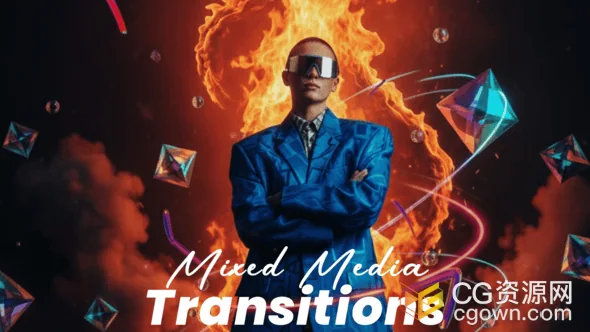 元素混合叠加特效视频转场AE模板Mixed Media Transitions