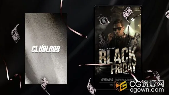 夜店俱乐部推广传单动态海报动画短视频-AE模板