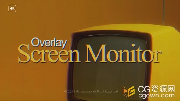 模拟CRT经典屏幕显示器视频效果画面叠加层AE模板