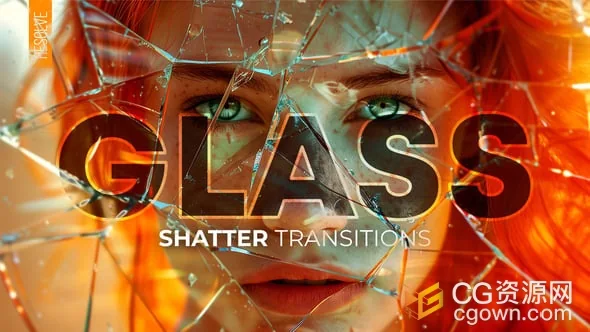DR达芬奇模板-视频添加爆炸玻璃破碎效果转场动画8种预设