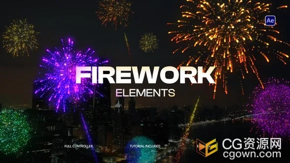 在视频中加烟花特效动画AE模板下载