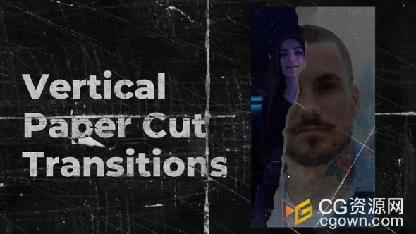 豎屏短視頻制作撕裂紙張過渡轉(zhuǎn)場動畫AE模板
