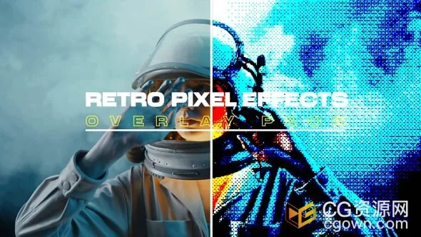 模擬復(fù)古像素故障效果視頻畫面AE模板Retro Pixel Effects