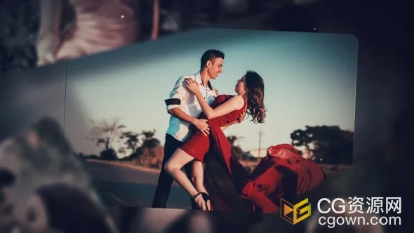 创建视频相册照片幻灯片PR模板+背景音乐素材