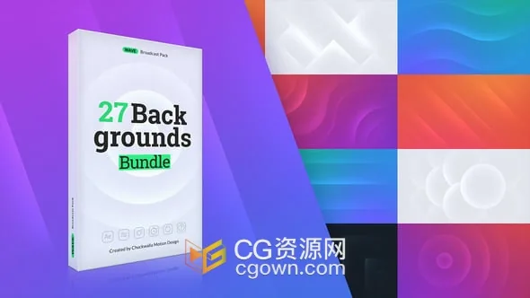 27组简约波浪图形动画背景视频素材效果AE模板