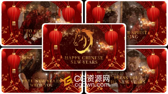 农历新年开场动画庆祝拜年视频-AE模板