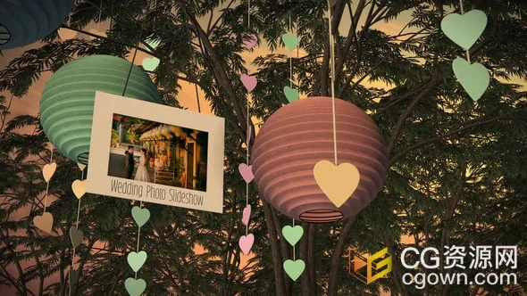 4K分辨率婚礼照片幻灯片视频相册动画AE模板+背景音乐