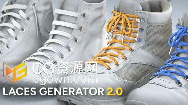 Blender插件Laces Generator V2.0鞋带样式预设生成器-CG资源网 Blender插件Laces Generator V2.0鞋带样式预设生成器
