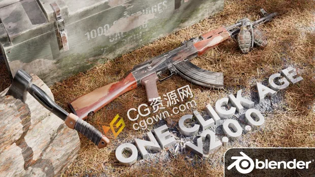 Blender插件One Click Age V2.0.3一键老化支持任何材质效果