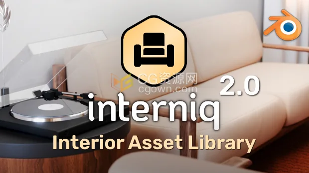 Blender插件Interniq V2.0室内家具装饰品3D模型资产457 个预设