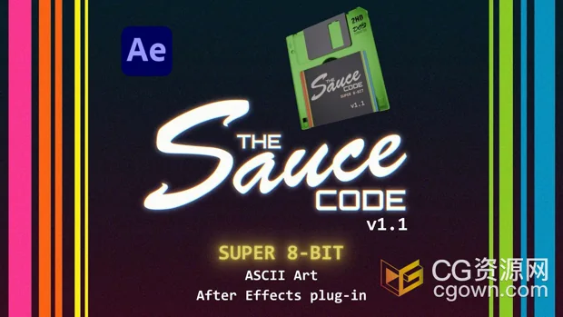 AE插件 theSauceCode v1.1创意ASCII字符艺术画效果+视频教程
