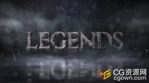 暴风雪场景古老文字标题动画电影预告片动画-AE模板-CG资源网 暴风雪场景古老文字标题动画电影预告片动画-AE模板