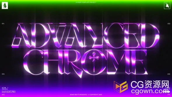 镀铬美学与复古风格氛围融合设计文字标题动画-AE模板-CG资源网 镀铬美学与复古风格氛围融合设计文字标题动画-AE模板