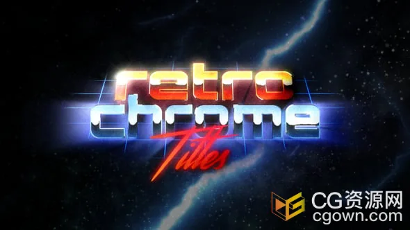 经典铬合金字体复古风格文字标题动画AE模板