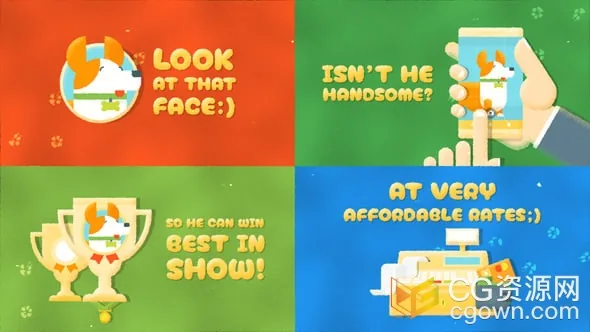 宠物美容沙龙宠物护理机构宣传视频动画-AE模板