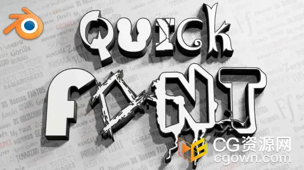 Blender插件Quick Font Pro V1.3在线字体管理器