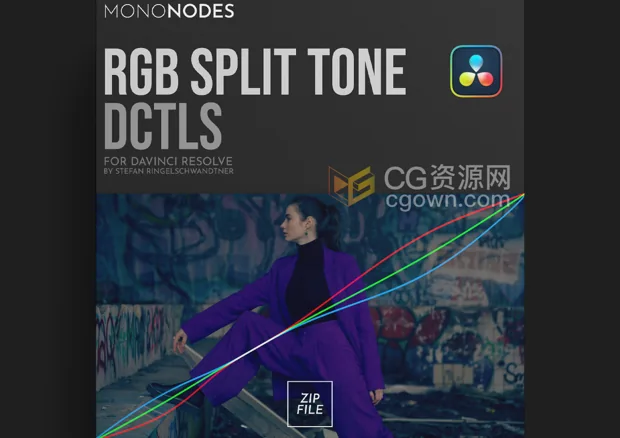 达芬奇插件RGB Split Tone DCTL V2给Log空间做精准RGB色调分离节点预设