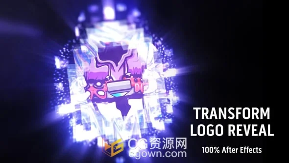 发光故障方块置换成LOGO动画特效科技片头AE模板