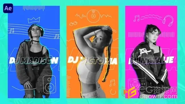 DJ活动或夜店音乐派对介绍短视频-AE模板