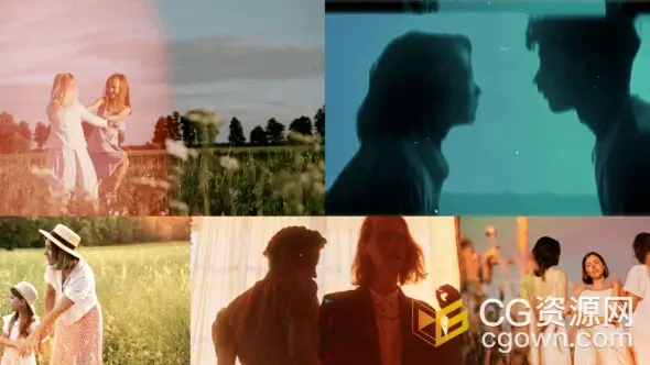 胶片颗粒电影感光效视频转场特效动画AE模板