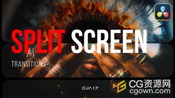 DR达芬奇模板-分屏动画视频转场效果Split Screen Transitions