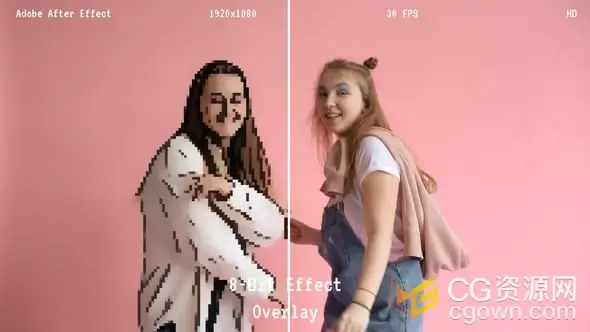 8-Bit位像素效果视频画面生成叠加预设AE模板-CG资源网 8-Bit位像素效果视频画面生成叠加预设AE模板