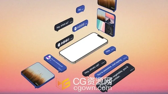 FCPX插件-手机APP聊天互动对话界面动画设计元素