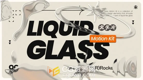 液体玻璃动态图形设计遮罩效果AE模板下载