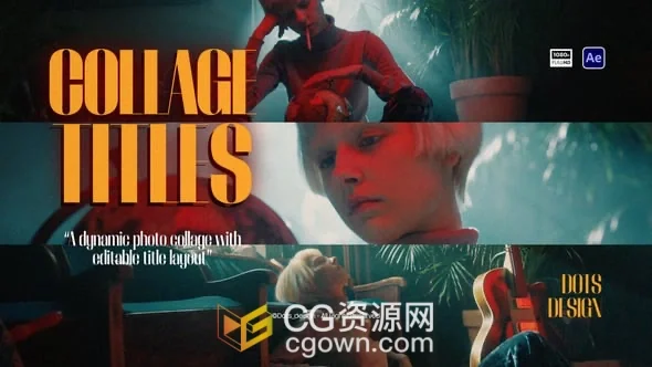 分屏画面文字排版标题介绍动画AE模板Collage Titles