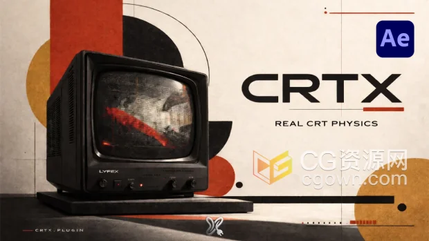 AE插件CRTX v1.1复古显示器效果故障视觉特效+视频教程