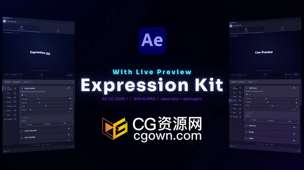 AE脚本Expression Kit 1.0.0专业表达式预设工具包+视频教程