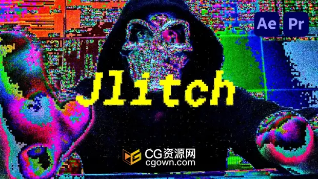 AE/PR插件Jlitch v1.0.2生成‌抽象迷幻故障视觉特效效果