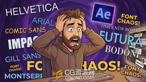 AE脚本Project Font Pro v1.4项目模板文本图层批量处理工具+视频教程