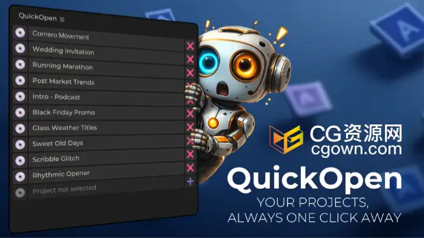AE/PR脚本QuickOpen v3.1.1项目管理效率工具+视频教程