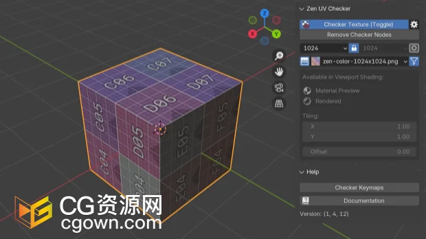 Blender插件Zen UV Checker v1.5.1快速检查UV展开工具