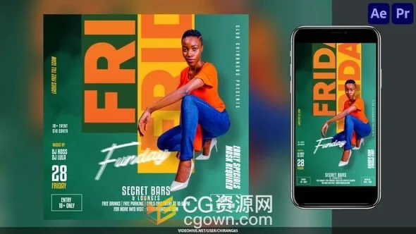 AE&PR模板晚会活动传单音乐派对宣传海报短视频