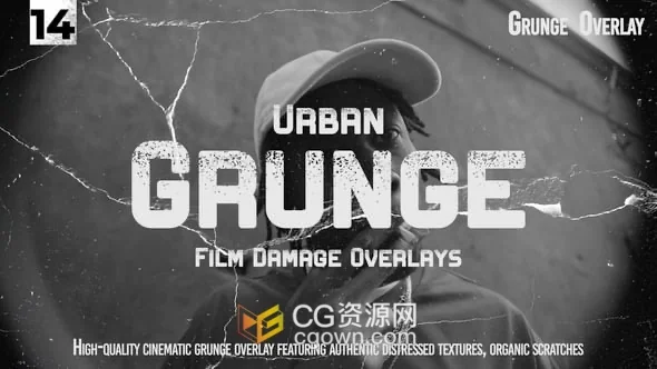 模拟胶片划痕烧痕灰尘颗粒化学腐蚀纹理效果叠加-AE模板