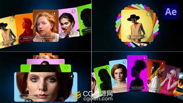 液态玻璃效果设计照片幻灯片动画视频-AE模板