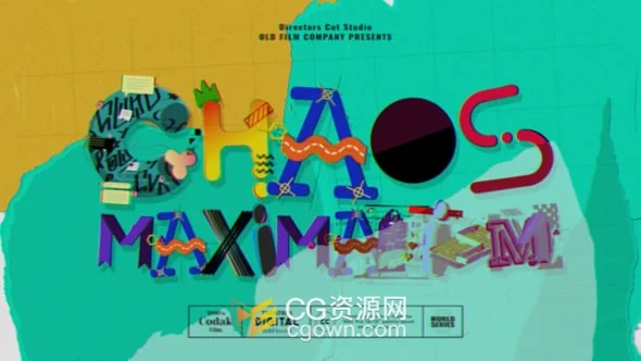 混乱繁复视觉图形设计风格字体字母与数字元素动画-AE模板