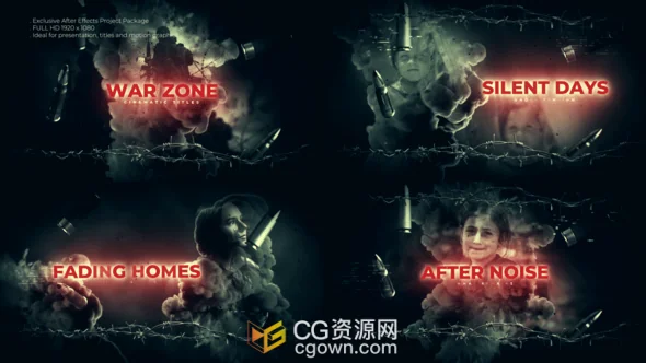 军事纪录片FPS游戏预告片介绍视频AE模板