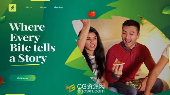 美食幻灯片餐厅咖啡馆推广美食博主宣传视频AE模板