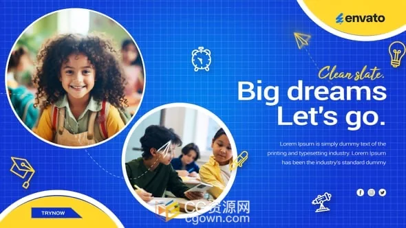 制作教育内容学校宣传儿童培训班介绍视频AE模板