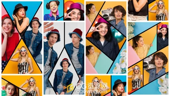 竖屏排版创意分屏效果动画短视频相册AE模板-CG资源网 竖屏排版创意分屏效果动画短视频相册AE模板