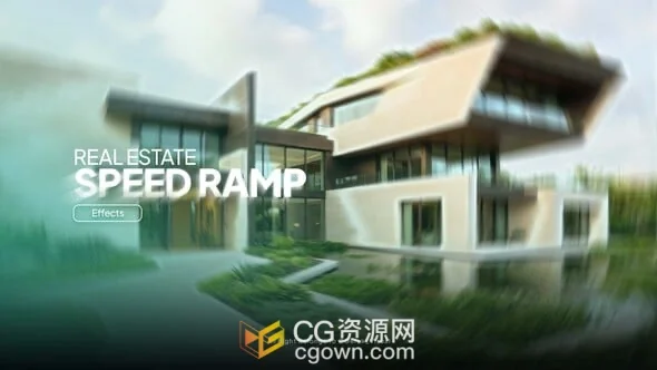 视频变速剪辑特效动画AE模板Real Estate Speed Ramp