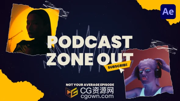 网络媒体播客内容创作者开场视频片头AE模板下载