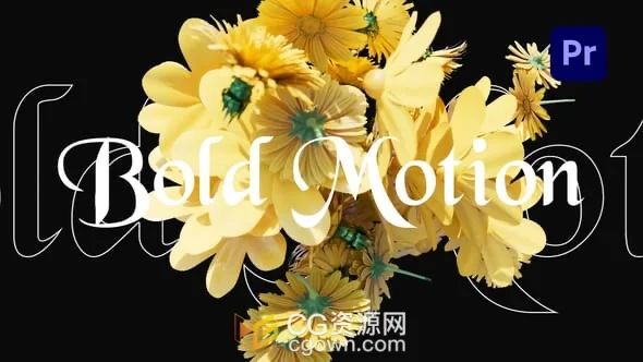 3D花朵盛开花瓣动画视频片头PR模板下载