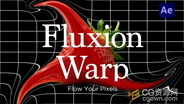 AE插件Fluxion Warp v1.0.0蒙版路径“流体/风力”像素扭曲特效+视频教程