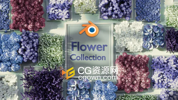 Flowers Collection Blender资产20组低多边形花朵3D模型