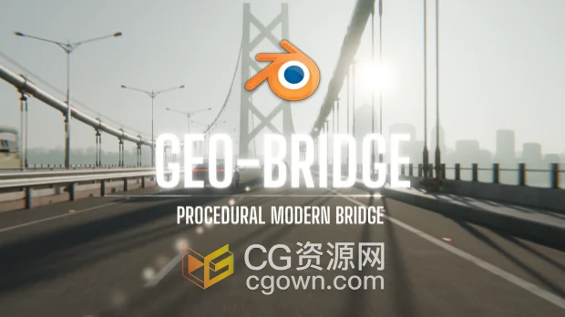 Blender插件Geo-Bridge v1.2.1程序化现代桥梁生成器