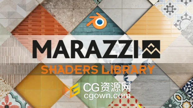 Blender资产168组瓷砖炻器水泥瓷砖着色器材质预设库Marazzi Shaders Library – Tiles Stone Ceramic – Asset Browser
